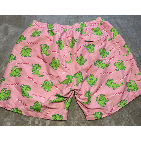 Tipsy Elves Men’s Swim Trunks XXL Pink Dinosaur Print Board Shorts Funny Retro - Picture 7 of 8